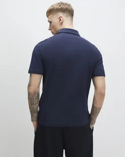 Navy Slim Fit Short Sleeve Polo Shirt