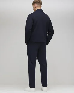Navy Slim Fit Stretch Textured Trousers