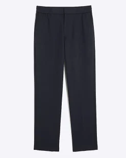 Navy Slim Fit Stretch Textured Trousers