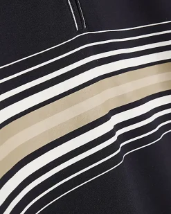 Navy Slim Fit Stripe Polo Shirt