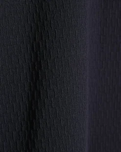 Navy Slim Fit Textured Tipped Baseball Top