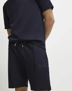 Navy Slim Fit T-shirt and Shorts Set