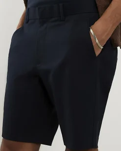 Navy Slim Longer Length Stretch Chino Shorts