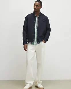 Navy Twill Bomber Jacket