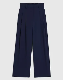 Navy Wide Leg Trousers