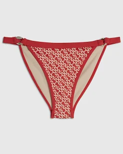 Orange Monogram Print Bikini Bottoms