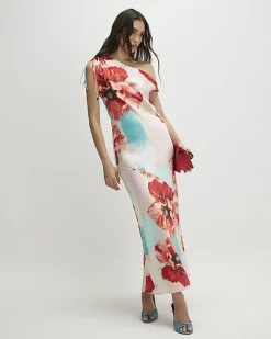 Orange One Shoulder Maxi Dress