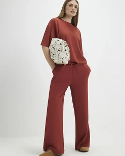 Orange Premium Drawstring Wide Leg Joggers