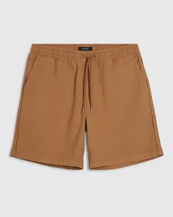 Orange Regular Fit Cross Hatch Shorts