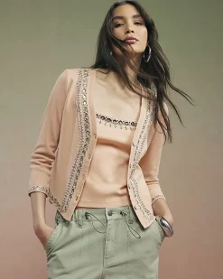 Orange Year Zero Embellished Trim Cardigan