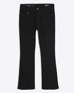 Petite Black Mid Rise Flared Jeans
