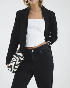 Petite Black Relaxed Straight Jeans