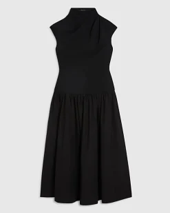 Petite Black Short Sleeve Hybrid Maxi Dress