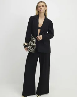 Petite Black Wide Leg Trousers