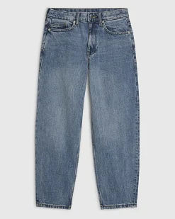 Petite Blue Barrel Leg Jeans