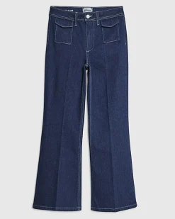Petite Blue Front Pocket Flared Jeans