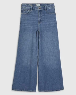 Petite Blue High Waisted Soft Wide Leg Jeans