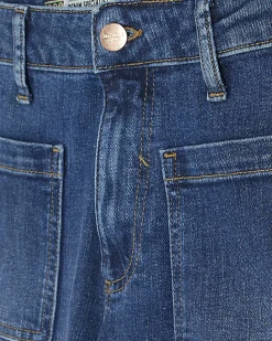 Petite Blue High Waisted Relaxed Flare Jeans