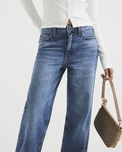 Petite Blue Relaxed Straight Jeans
