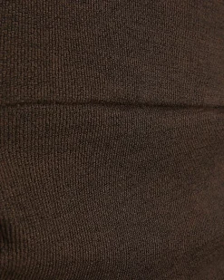 Petite Brown Banded Hem Drape Top