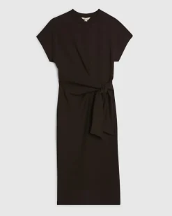Petite Brown Premium Knot Midi Dress