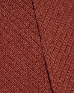 Petite Brown Textured Grown On Neck Top