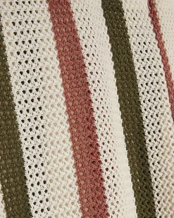 Petite Cream Crochet Stripe Wide Leg Trousers