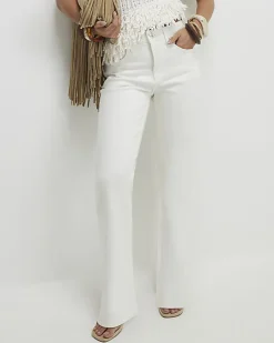 Petite White Stretch Straight Leg Jeans