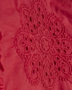 Pink Crochet Embroidered Mini Dress