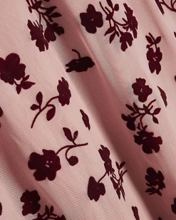 Pink Devore Maxi Skirt