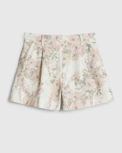 Pink Floral Boucle Shorts