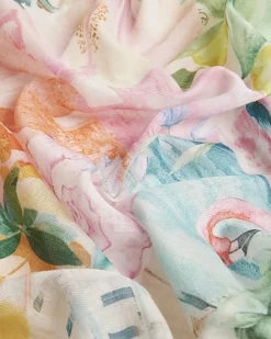 Pink Floral Tropical Scarf