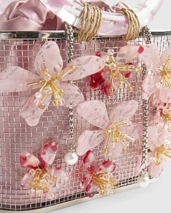 Pink Flower Cage Bag