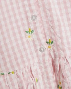 Pink Gingham Daisy Print Pyjama Set