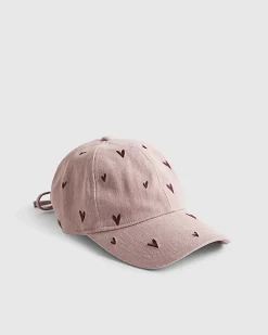 Pink Heart Embroidered baseball Cap