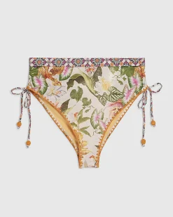 Pink High Waisted Floral Bikini Bottoms