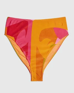 Pink High Waisted Shaping Bikini Bottoms