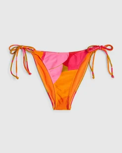 Pink Leaf Print Bikini Bottoms