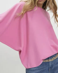 Pink Long Sleeve Batwing Top