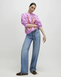 Pink Long Sleeve Tiger Sweatshirt