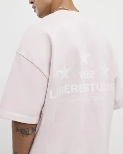Pink Oversized Fit Midweight T-shirt