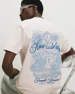 Pink Oversized Fit Royale Car T-Shirt