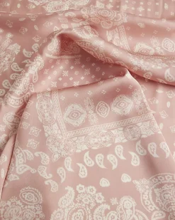Pink Paisley Print Neck Scarf