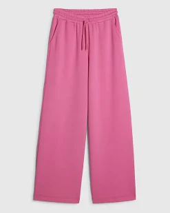 Pink Premium Drawstring Wide Leg Joggers