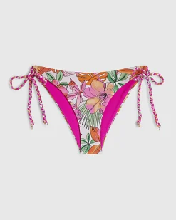 Pink Reversible Tie Side Bikini Bottoms