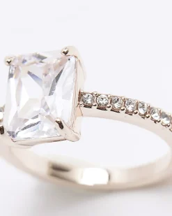 Pink Rose Gold Diamond Simulant Ring
