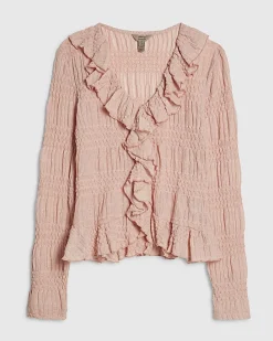 Pink Ruffle Peplum Top