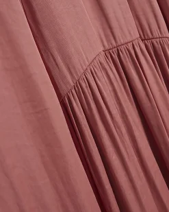 Pink Satin Sleeveless Halter Neck Midi Dress