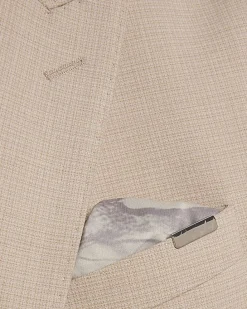 Pink Skinny Fit Micro Check Suit Jacket