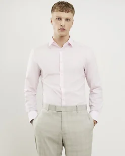 Pink Slim Fit Long Sleeve Shirt